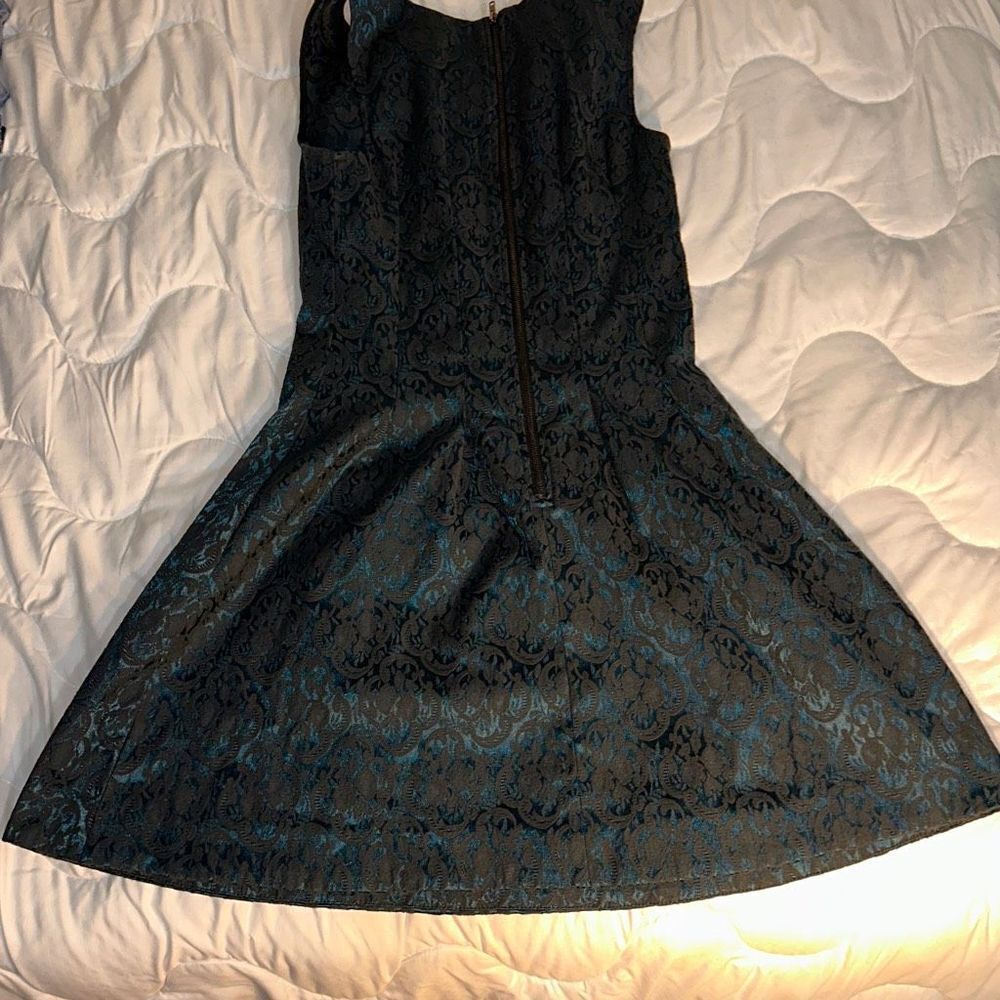 Forever 21 Above Knee Dress Size 5 Black and Teal - Picture 2 of 9